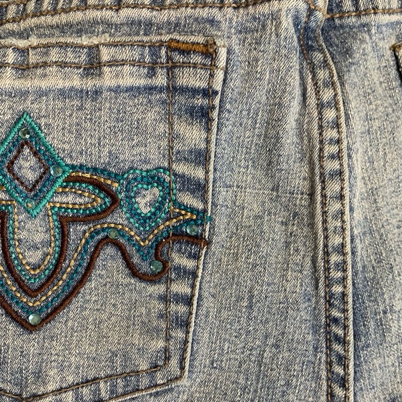 SO Stretch Embellished Jeans Turquoise Stitching - Picture 12 of 16